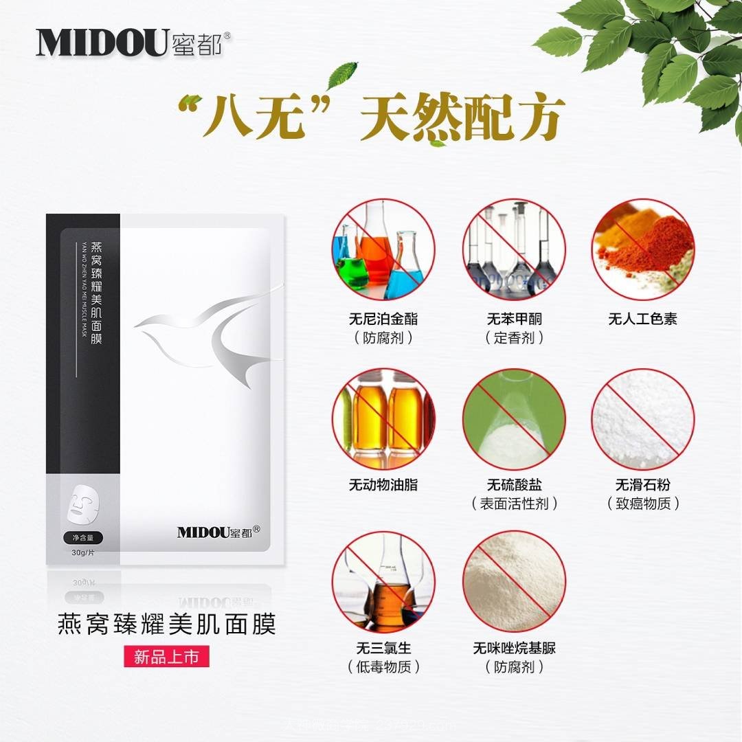 蜜都燕窝臻耀美肌面膜功效成分