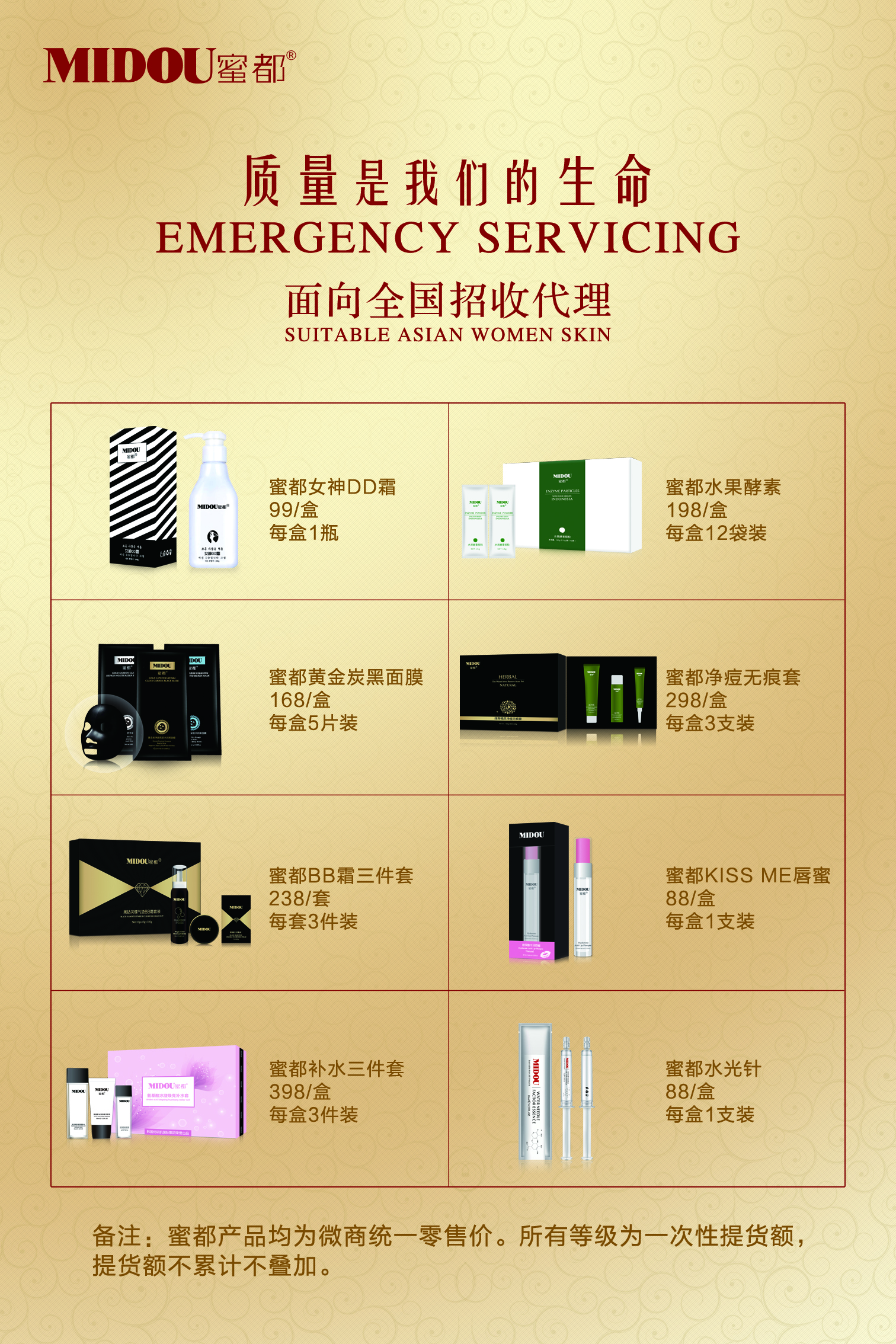 蜜都代理等级图表,蜜都代理价格表,蜜都零售价格,密都价格表